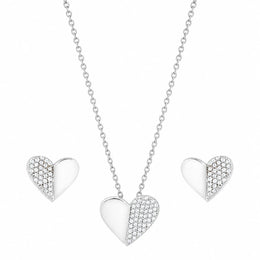 Dual Tone Crystal Heart Set