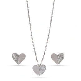 Dual Tone Crystal Heart Set