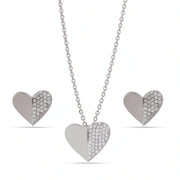 Dual Tone Crystal Heart Set