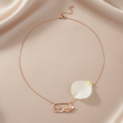 Rose Gold Floral Heart Jewelry Set