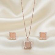Rose Gold Square Crystal Set