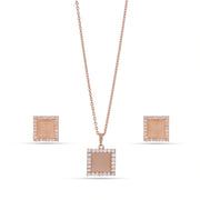 Rose Gold Square Crystal Set