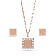 Rose Gold Square Crystal Set
