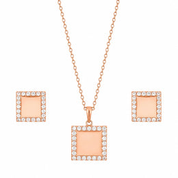 Rose Gold Square Crystal Set