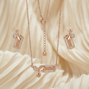 Rose Gold Crystal Pendant Set