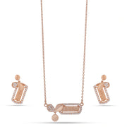 Rose Gold Crystal Pendant Set