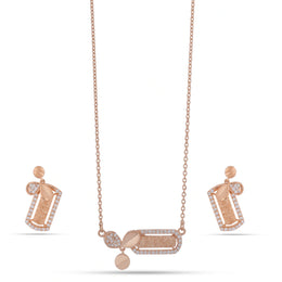 Rose Gold Crystal Pendant Set