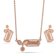 Rose Gold Crystal Pendant Set