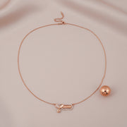 Rose Gold Crystal Pendant Set