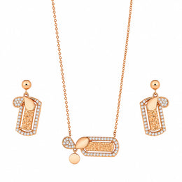 Rose Gold Crystal Pendant Set
