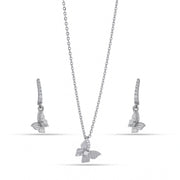 Crystal Butterfly Drop Necklace Set