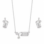 Geometric Crystal Drop Necklace Set