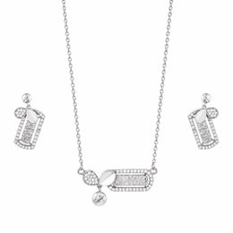 Geometric Crystal Drop Necklace Set