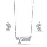 Geometric Crystal Drop Necklace Set