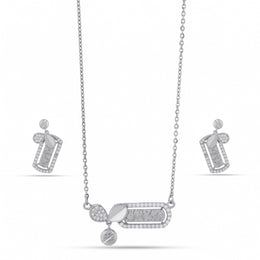 Geometric Crystal Drop Necklace Set