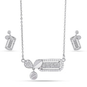 Geometric Crystal Drop Necklace Set