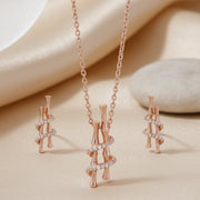 Rose Gold Spiral Crystal Set