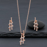 Rose Gold Spiral Crystal Set