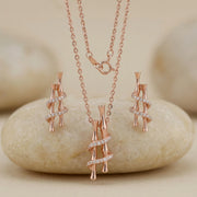 Rose Gold Spiral Crystal Set