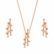 Rose Gold Spiral Crystal Set