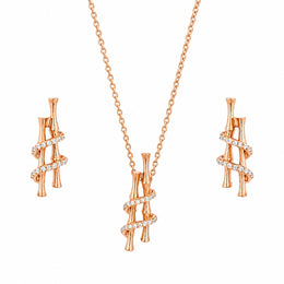 Rose Gold Spiral Crystal Set