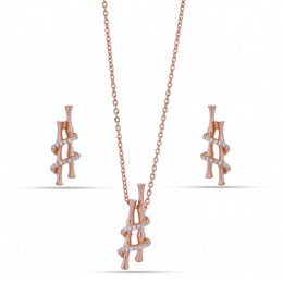 Rose Gold Spiral Crystal Set