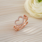 Rose Gold Double Heart Ring
