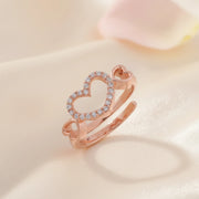 Rose Gold Double Heart Ring