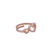 Rose Gold Double Heart Ring