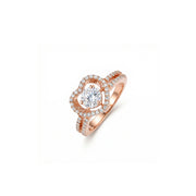 Rose Gold Halo Heart Ring