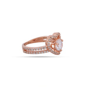 Rose Gold Halo Heart Ring