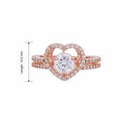 Rose Gold Halo Heart Ring