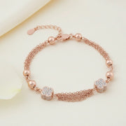 Rose Gold Heart Tassel Bracelet