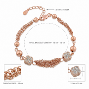 Rose Gold Heart Tassel Bracelet