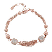 Flower Shape Beads Connected with Multi Layer Chains in Bracelet