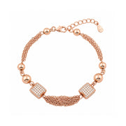 Rose Gold Crystal Charm Bracelet