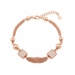 Rose Gold Crystal Charm Bracelet