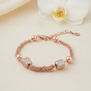 Rose Gold Crystal Charm Bracelet