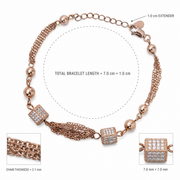 Rose Gold Cube Tassel Bracelet
