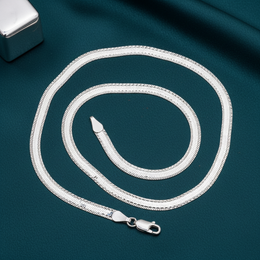 Textured Herringbone Necklace | 925 Sterling Silver