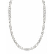 Sleek Braided Silver Chain Necklace