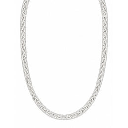 Sleek Braided Silver Chain Necklace