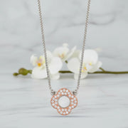 Pink Clover Station Chain Necklace