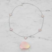 Pink Clover Station Chain Necklace