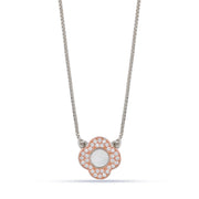 Pink Clover Station Chain Necklace
