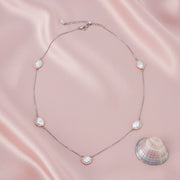 Dual Tone Clover Link Necklace