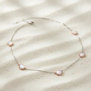 Dual Tone Clover Link Necklace