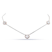 Dual Tone Clover Link Necklace