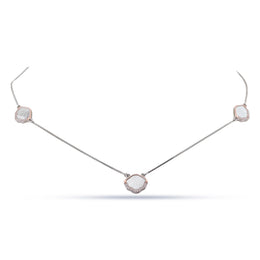 Dual Tone Clover Link Necklace