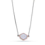 Dual Tone Clover Link Necklace